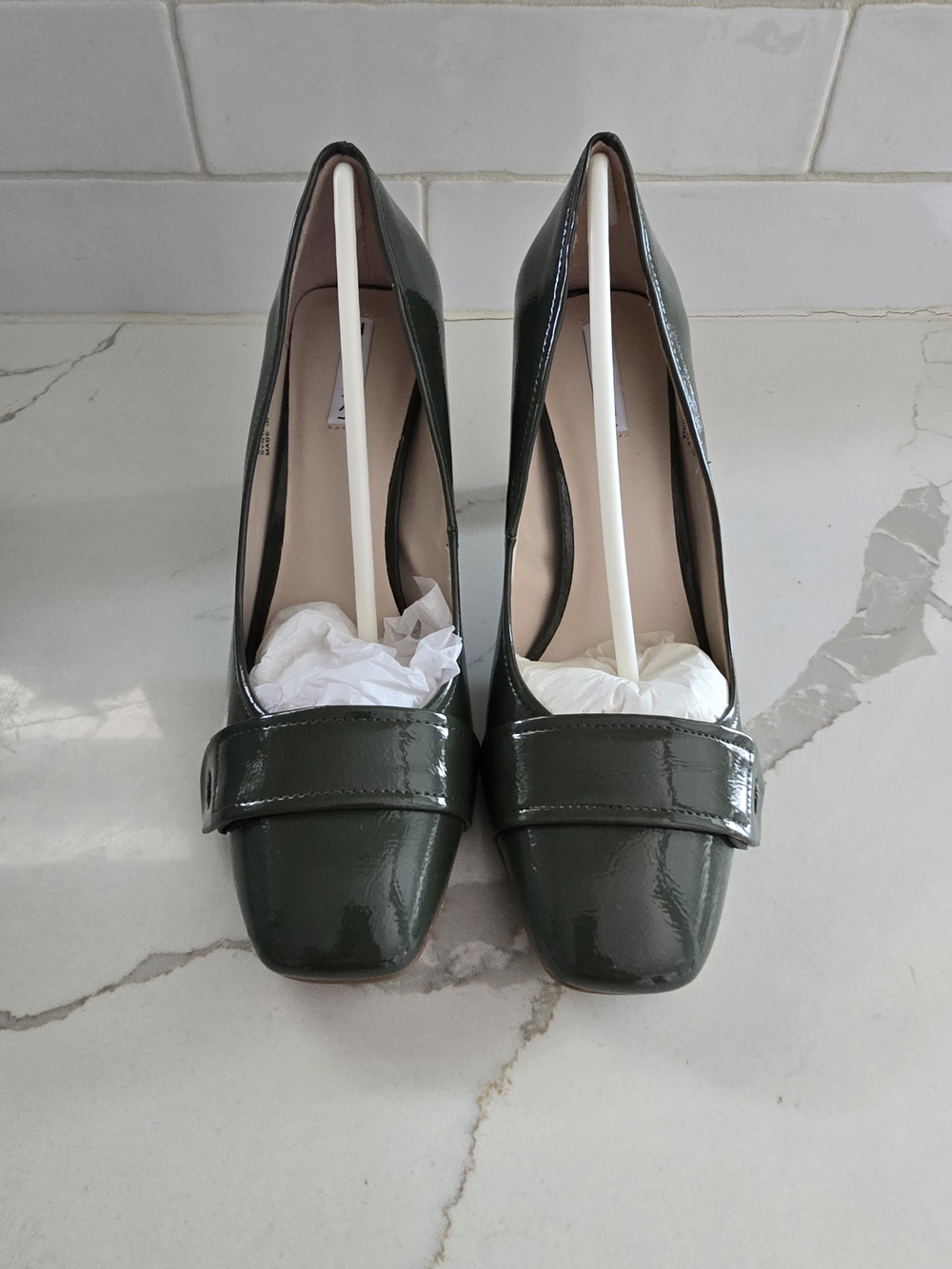 Classic Women's Patent Loafer Pump in Dark Green